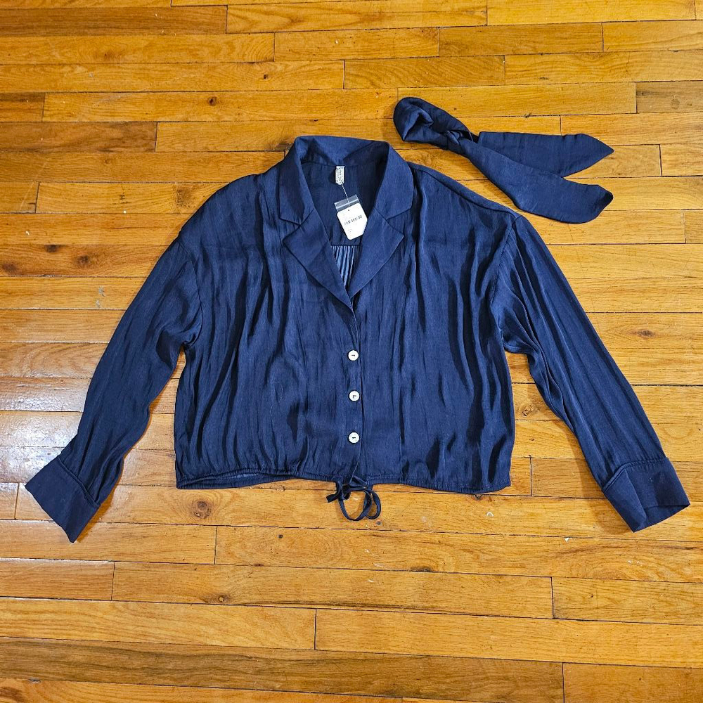 Free People Women's XS Blue Long Sleeve Top
